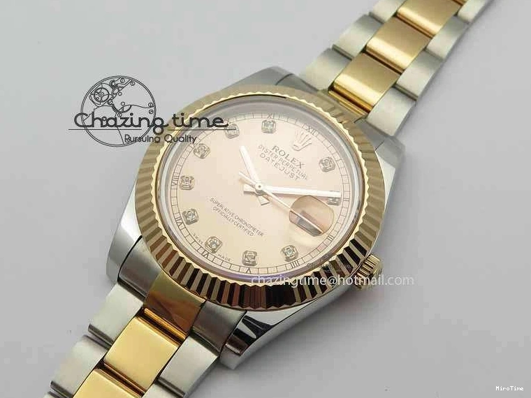 MiroTime 0201 DateJust II 41mm SS RG BP Maker Best Edition RG Diam Dial On SS RG Bracelet SA Efficient 3712